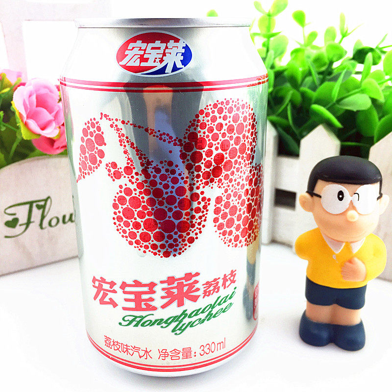 宏宝莱荔枝味汽水碳酸饮料四平特产 330ml*24罐/箱 整箱多省包邮