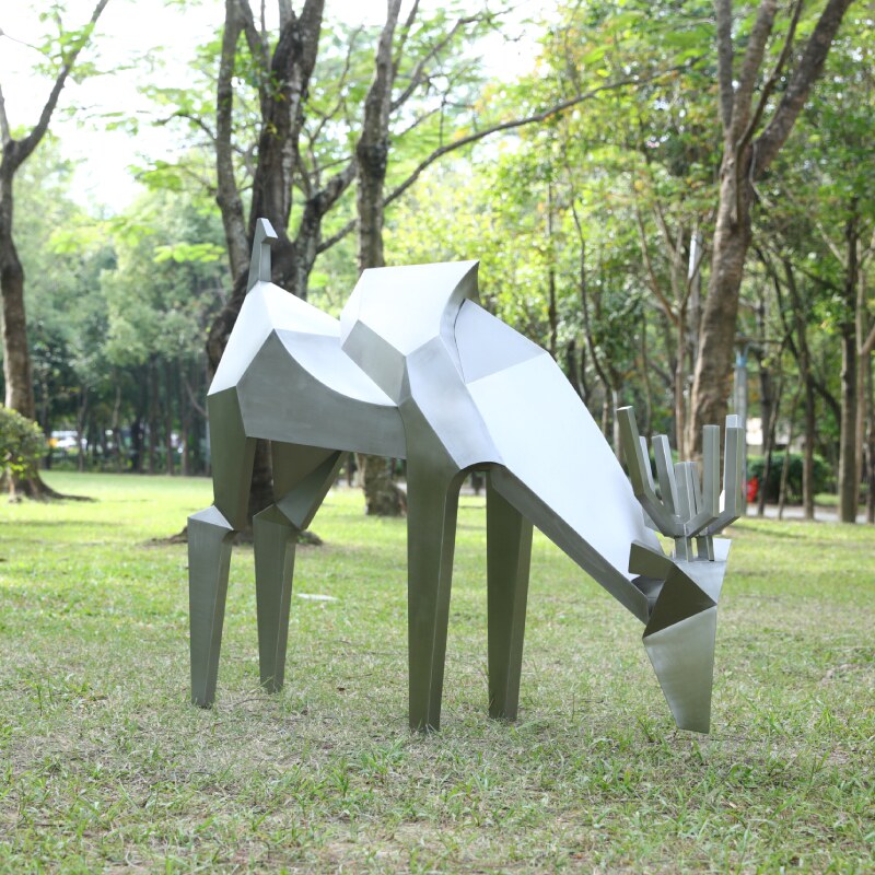 仿铜雕塑园林景观小品户外花园草坪装饰品梅花鹿摆件户外
