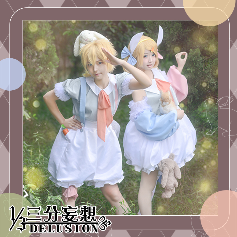 服镜音铃镜音连cos迷失的森林和双子镜音兔子vocaloid家v三分妄有个蝴蝶结的品牌图片