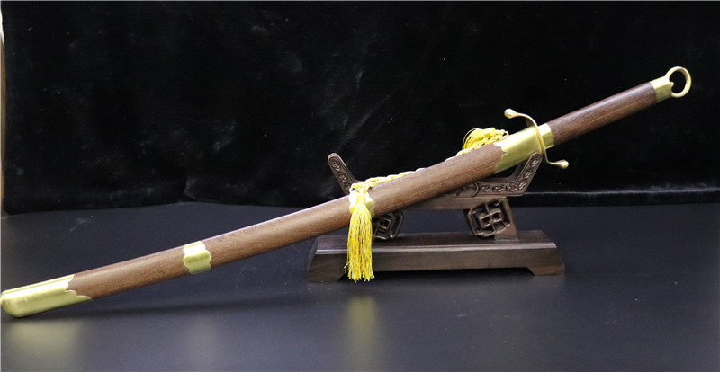 手工包铜杨氏太极刀不锈钢武术刀晨练太极刀龙泉玖武太极剑未开刃