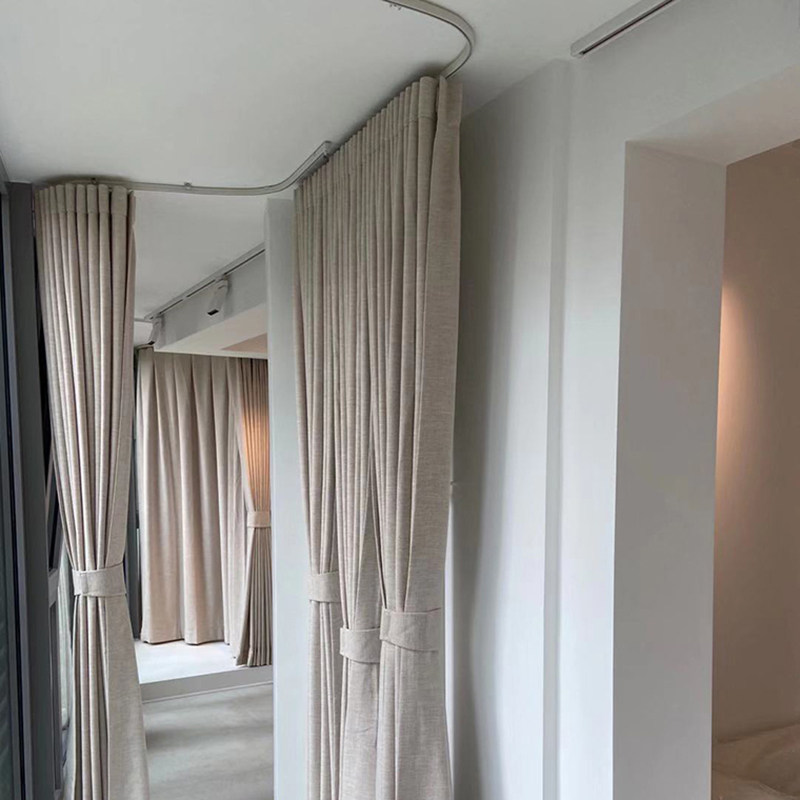 轨道mifu米夫窗帘静音2020流行明装单轨双轨窗帘轨道