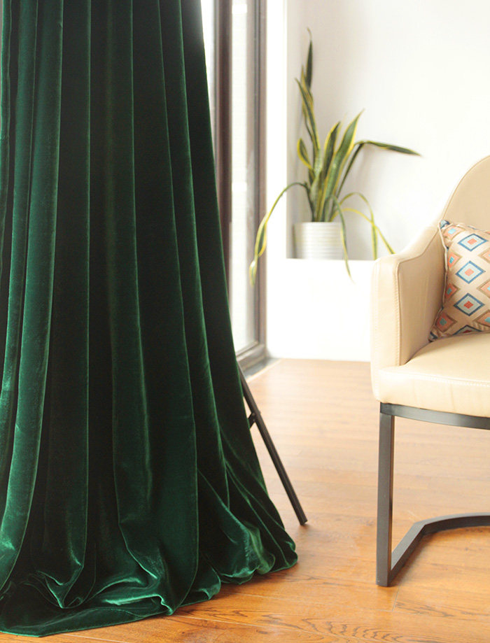 欧式出口低调奢华真丝纯真法国绒布定制天鹅绒定制窗帘