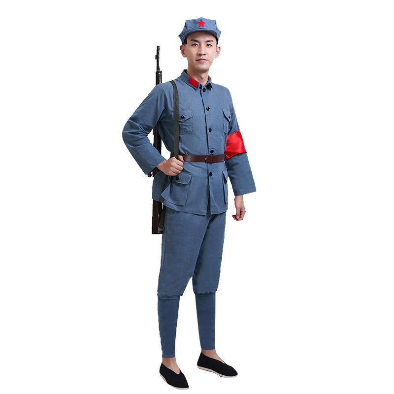 涤棉红军演出服男女八路军服装新四军成人儿童套装儿童演出服