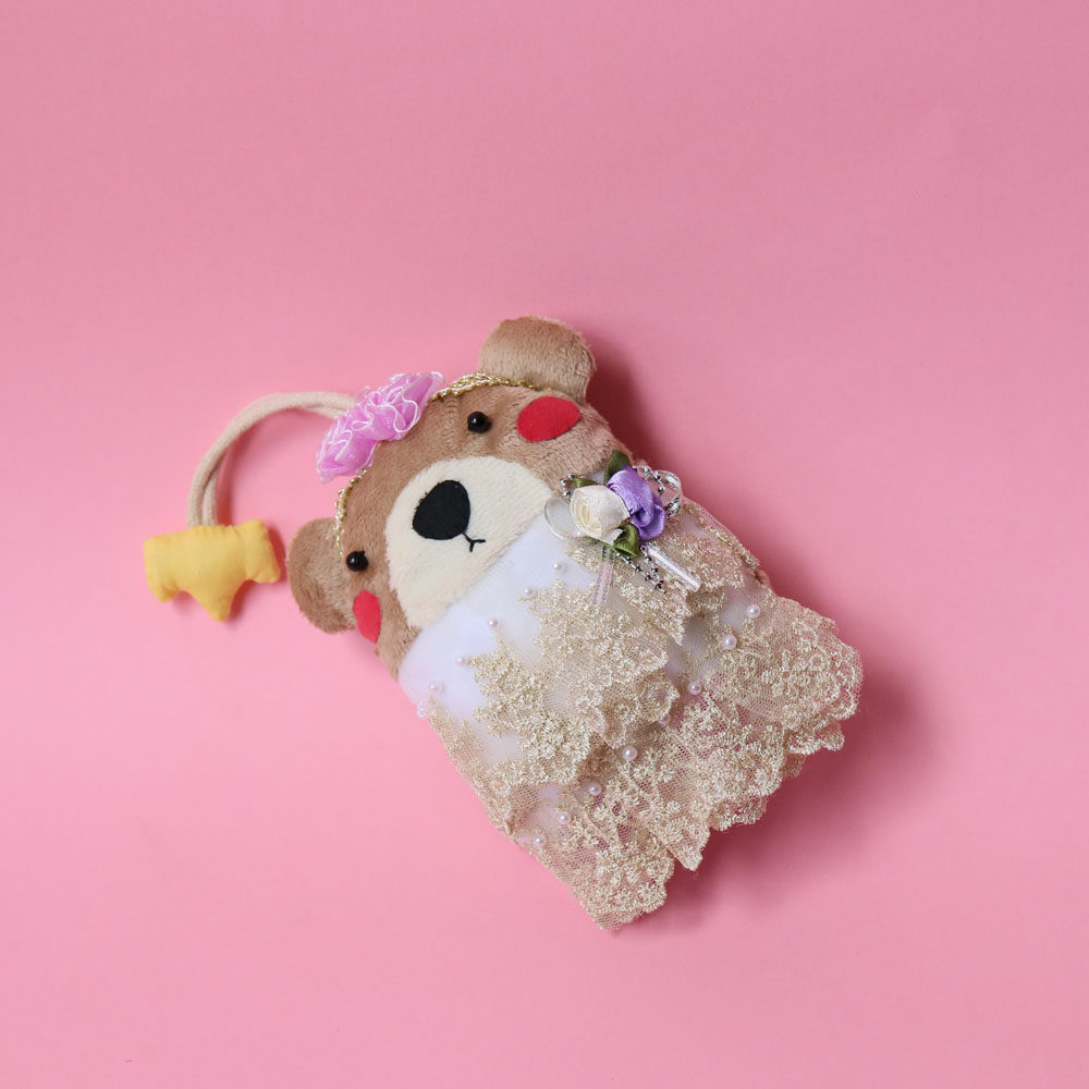 手缝自制制作创意钥匙包刺绣钥匙扣手工小熊玩偶娃娃缝纫diy材料套装