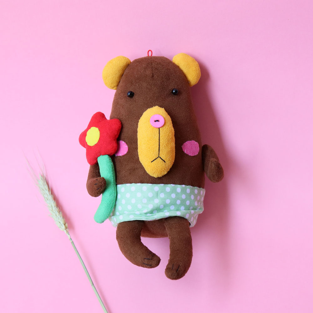 手工创意娃娃布偶朵朵熊制作手缝针织布艺刺绣缝纫diy材料套装