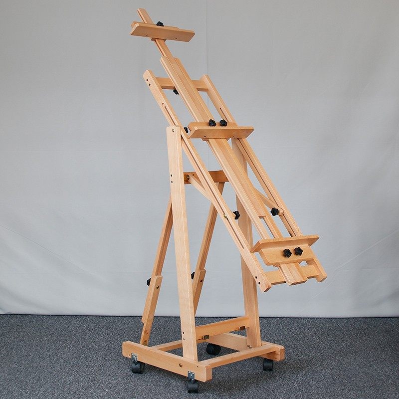 平立两用木制上色胡桃色升降折叠油画画架国画画板