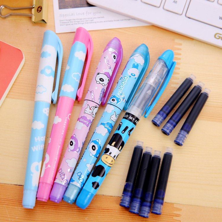 钢笔5支包邮白雪学生练字可擦魔力擦赠墨儿童钢笔