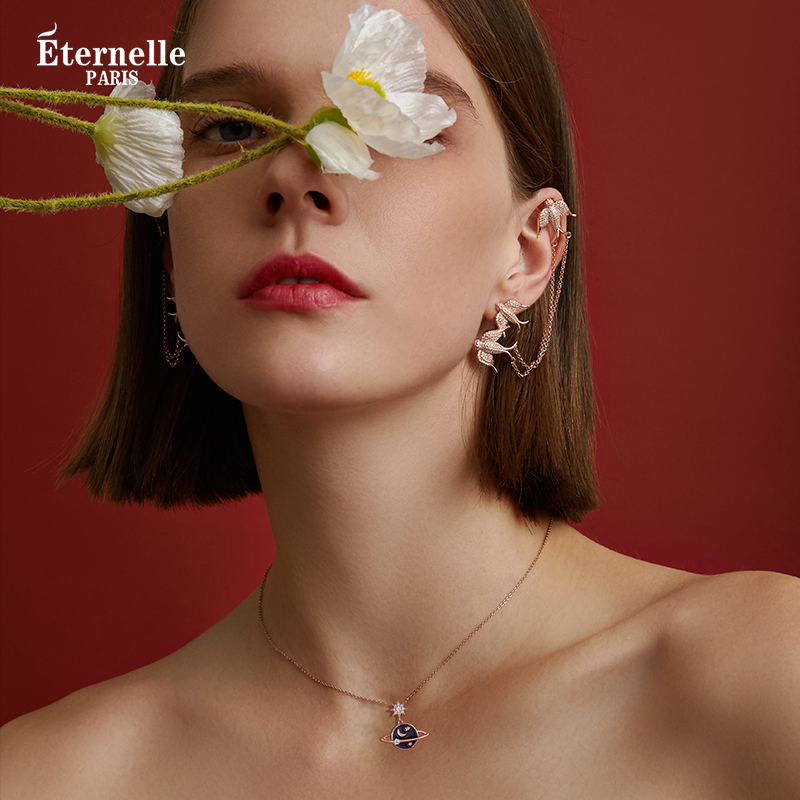 法国Eternelle珠宝原创梦幻星球项链纯银锁骨链小众520礼物