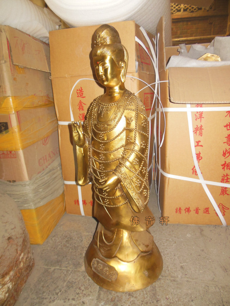 大号厘米女娲娘娘托天老母神像佛像铜像风水摆件