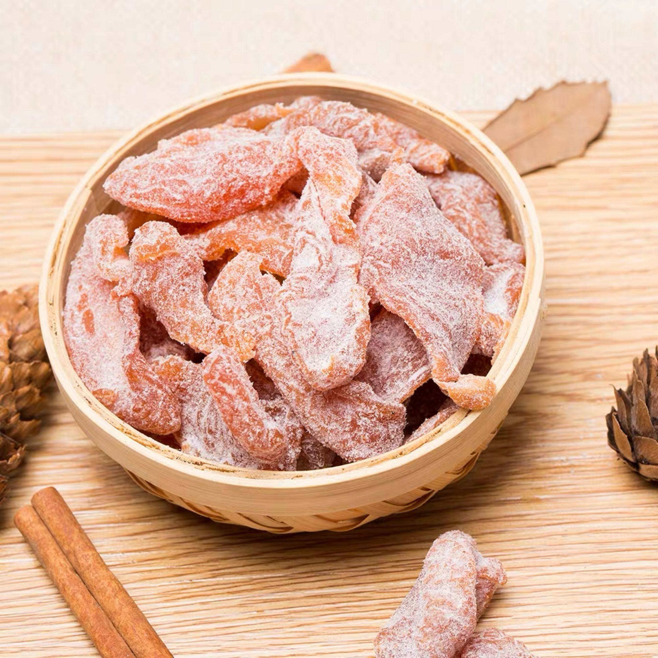 盐津桃肉蜜饯酸甜口味500g5斤包邮盐桃条果脯桃干