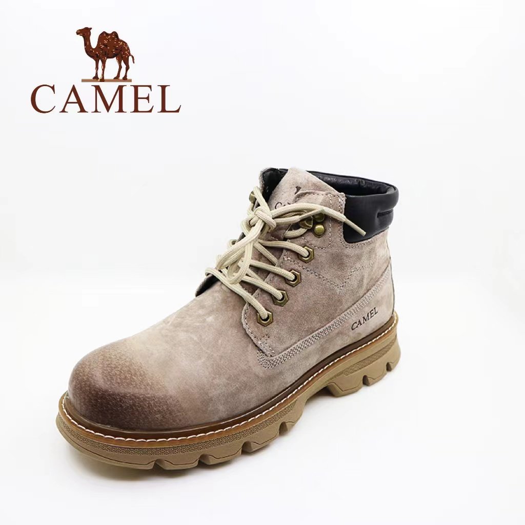 camel骆驼男鞋2022秋冬新款大黄防滑耐磨户外马丁靴