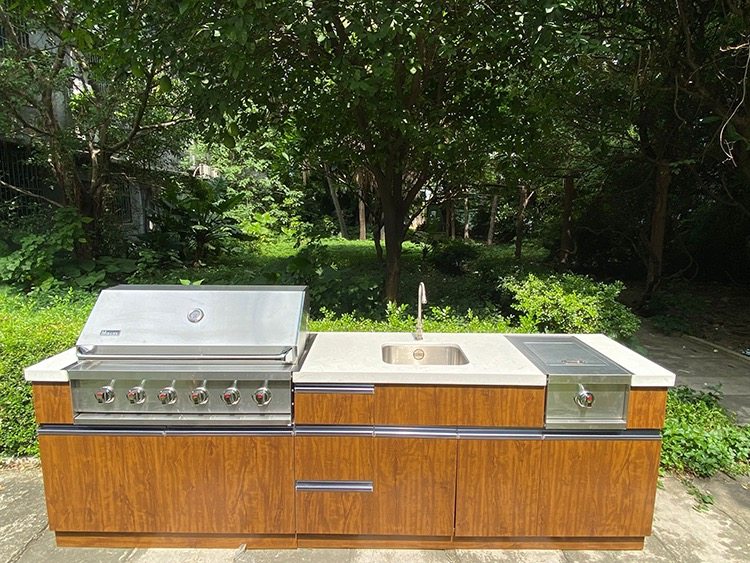 烧烤成品烤架台面石台面石英不锈钢户外庭院燃气烧烤炉