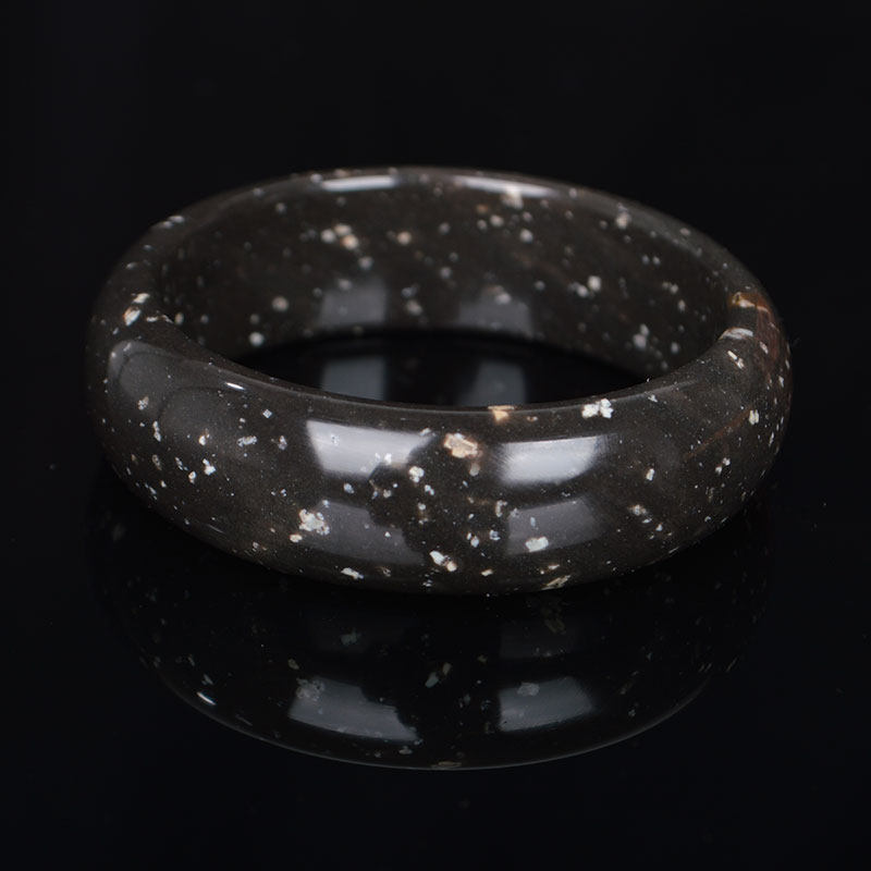 金丝玉手镯 新疆泥石玉 天然戈壁籽料玉镯子 克拉玛依彩玉 手镯