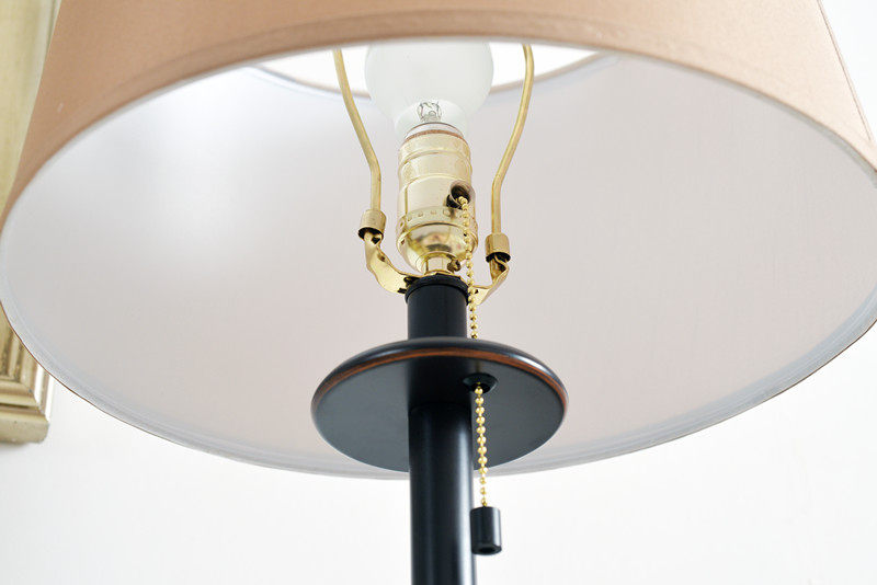 盈靓美式卧室房间床头柜台灯拉线拉绳开关简约装饰台灯