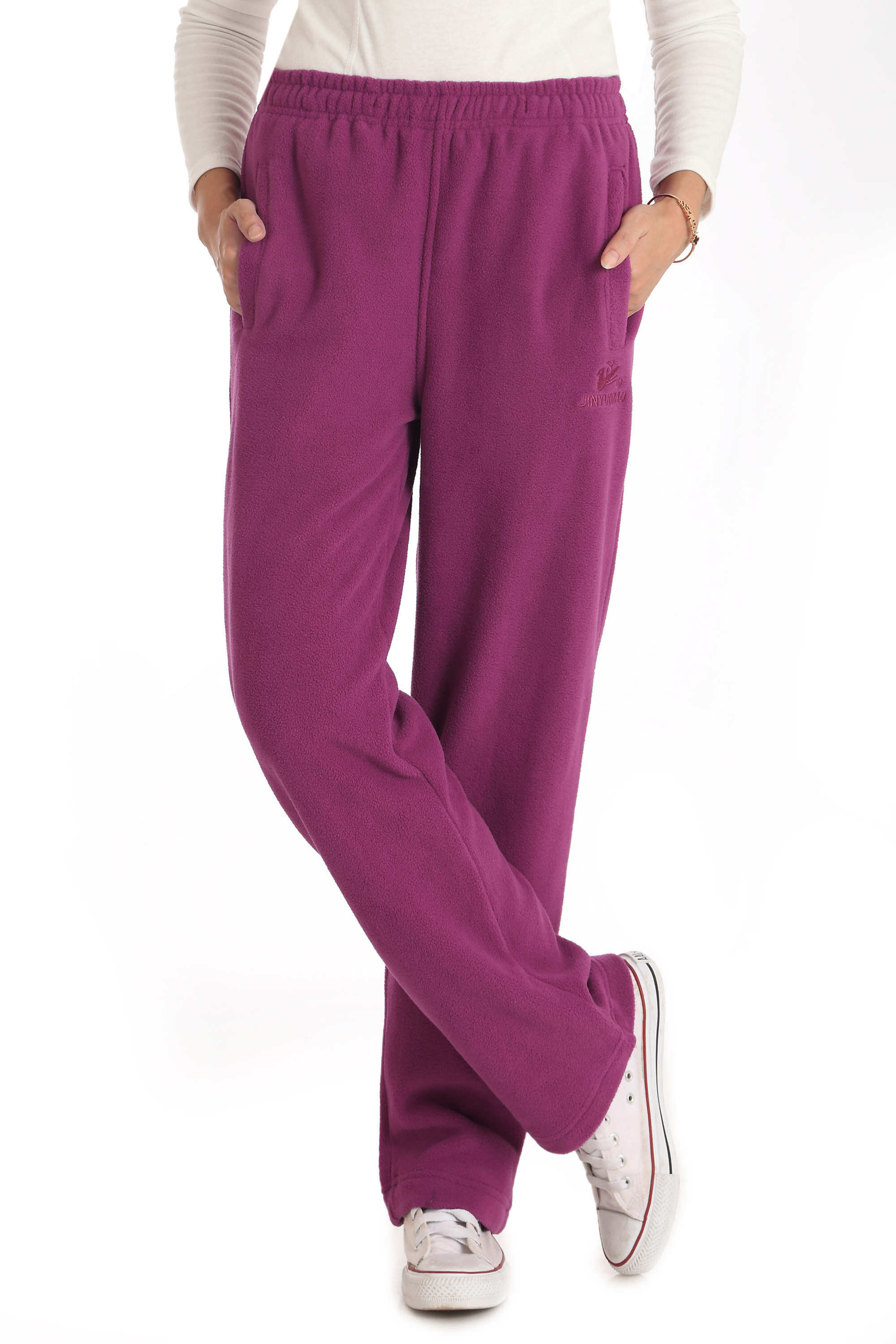 户外绒裤女中中老年保暖大码运动裤子加厚摇粒绒抓绒裤