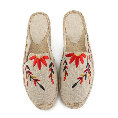 渔夫平底青年周岁鞋厚女夏2019手工草编麻底拖鞋新款草鞋布鞋凉鞋