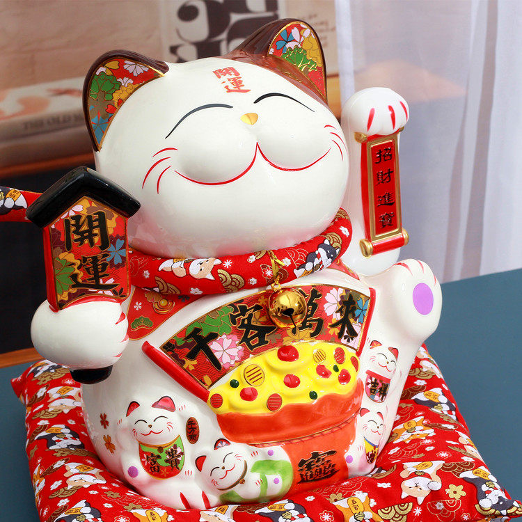 招财猫摇手家居大小小号开业店铺收银台摆件开运招财猫