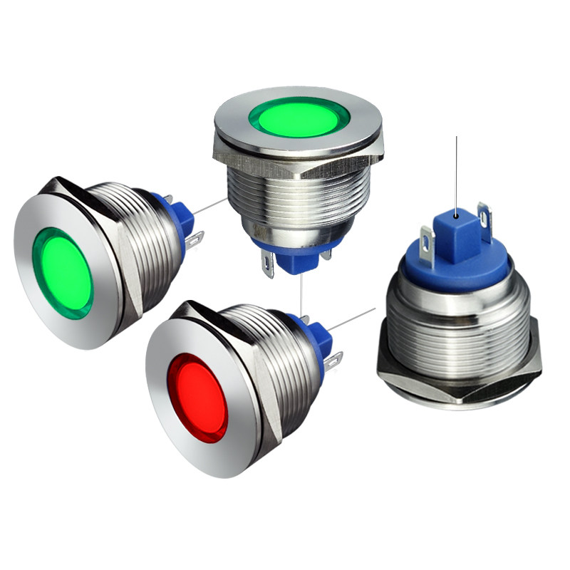 双色指示灯24vled闪烁红绿m22mm3脚共阴共阳信led指示灯