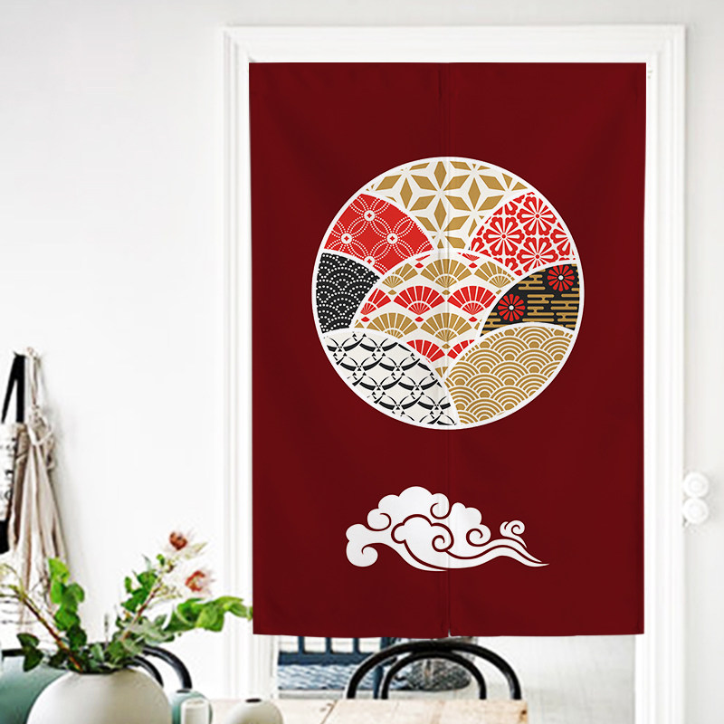 门帘料理餐厅和风隔断布艺布隔断房门厨房樱花门帘