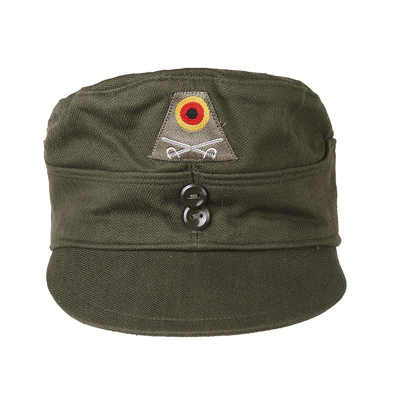 军迷物资德军山地帽户外军迷休闲复古平顶帽铁血君品