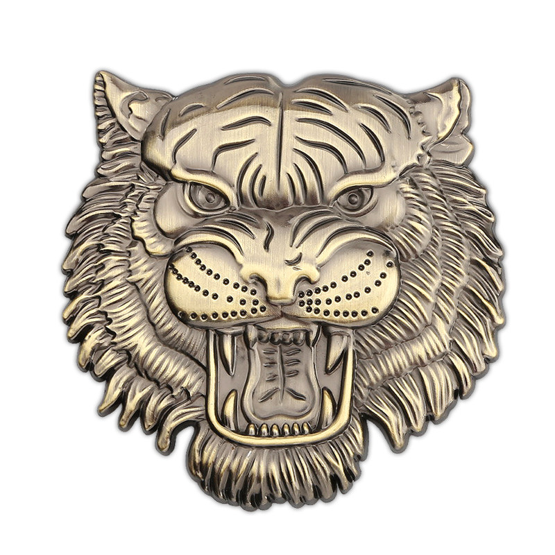 3d立体金属老虎虎头图腾车标车贴汽车车标