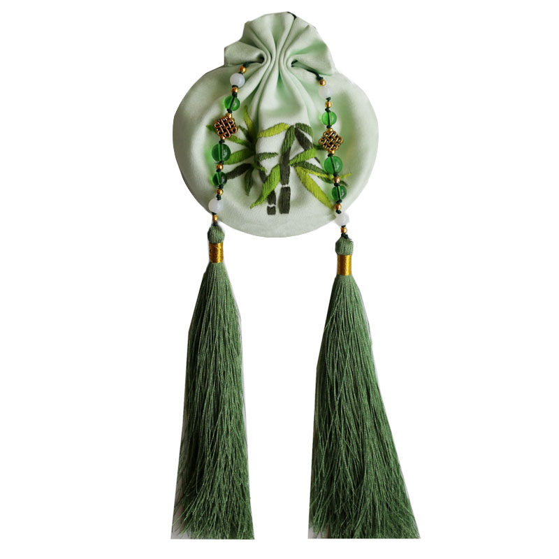 素荑集 竹染古风刺绣荷包 手工diy材料包 汉服香囊 自制创意礼物