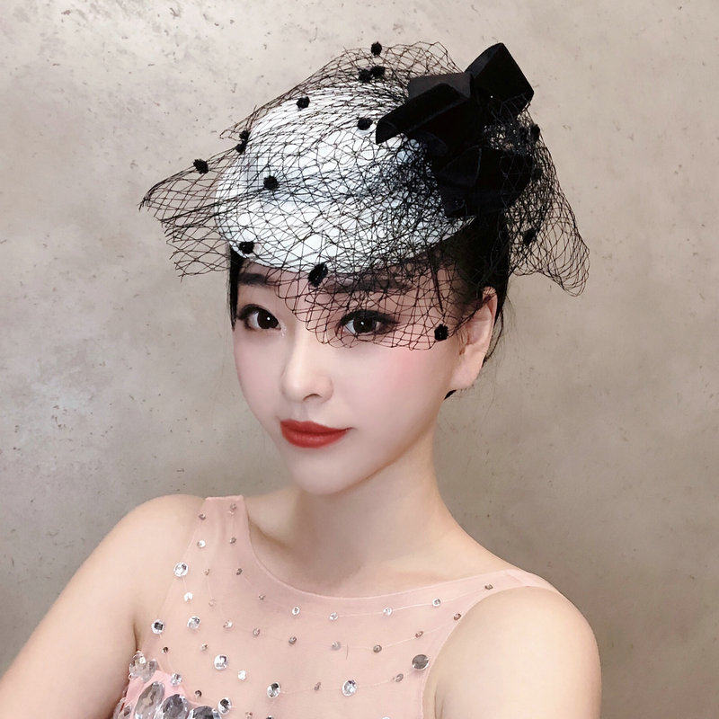 复古网纱小礼帽女法式宫廷欧式名媛晚宴礼服发饰新娘婚纱摄影头饰