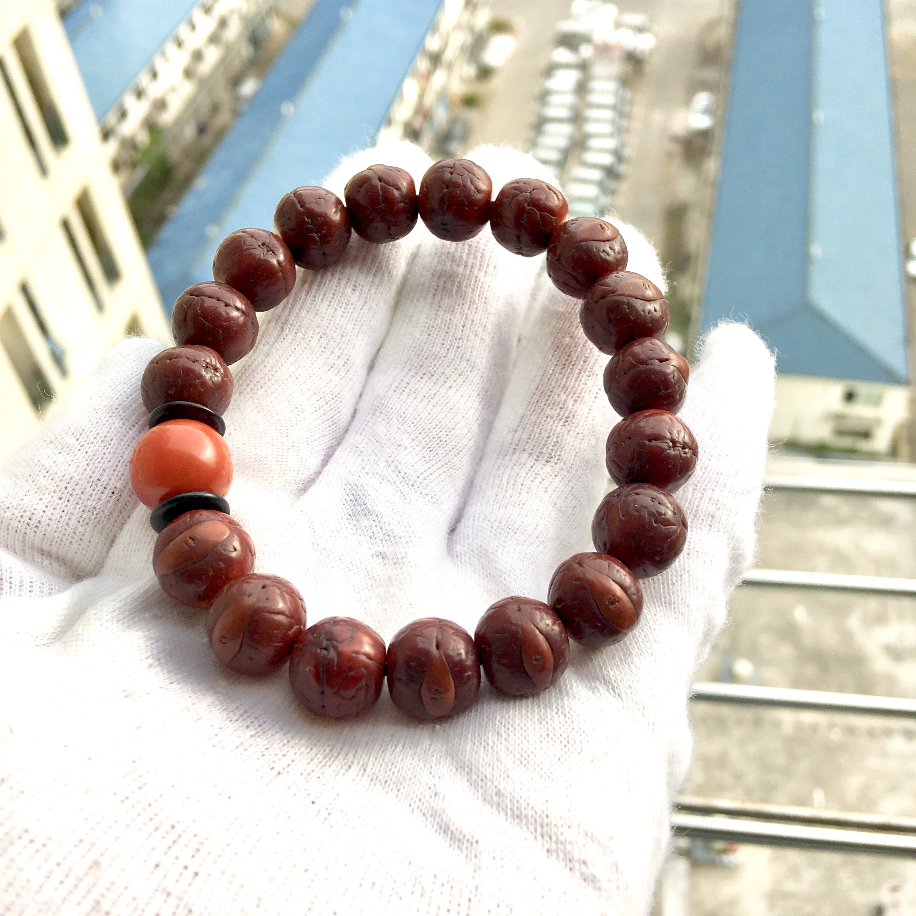 尼泊尔小凤眼菩提籽男女手串手持单圈散籽臻品定制龙眼麒麟佛头