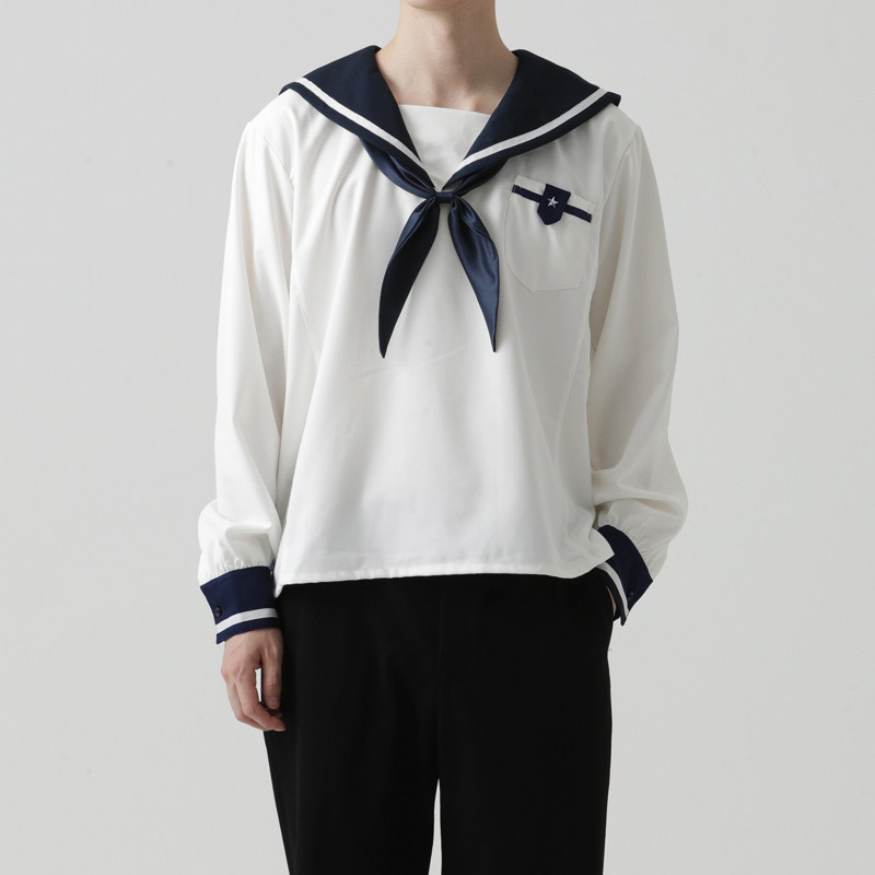 木村春季制服jkdk日系长袖男学生套头水手衬衫