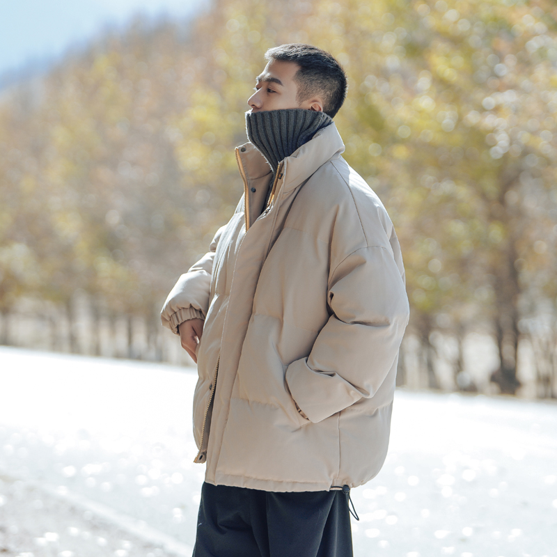 第四十九天冬季加厚保暖立领棉衣男士面包服潮牌棉袄防寒衣服外套