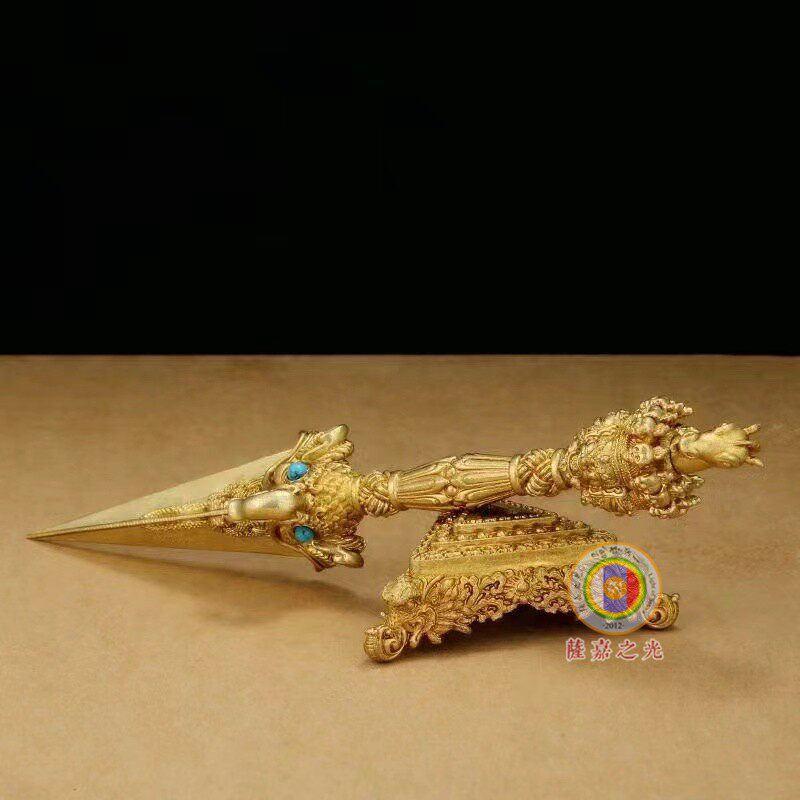 金刚密宗纯铜马头明王降魔杵佛供奉法器用品摆件