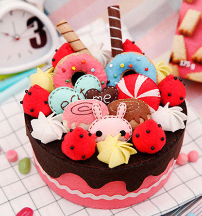 草莓慕斯生日蛋糕收纳盒置物盒织布diy手工手工制缝纫diy材料套装