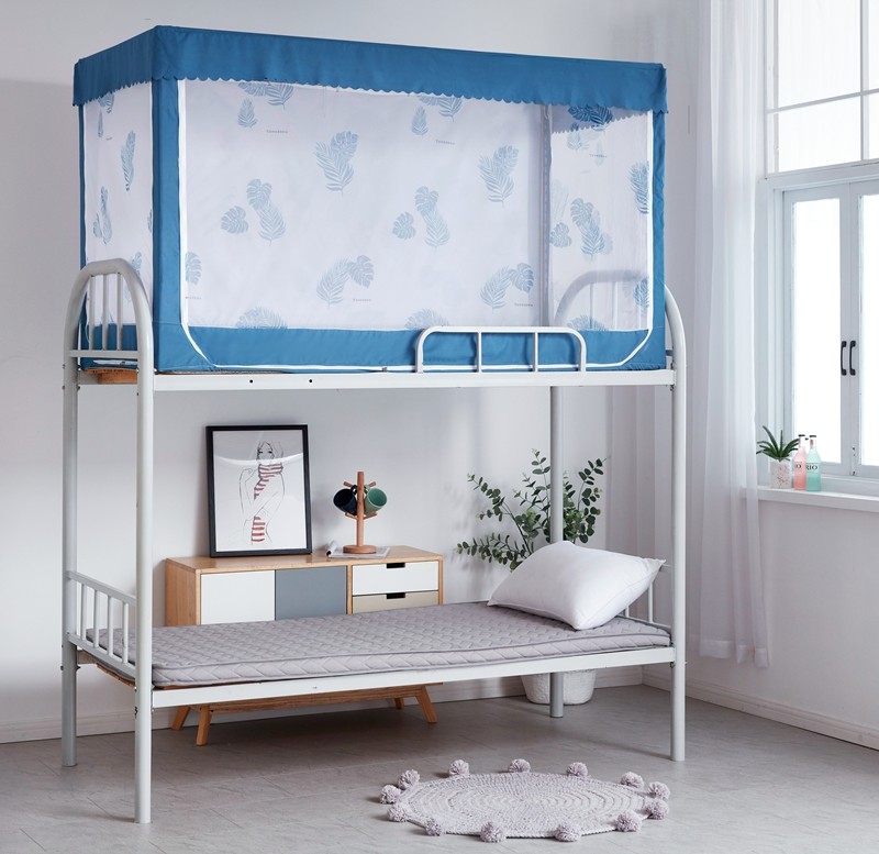 ins少女心宿宿舍蚊帐学生上铺拉链方顶上下床蚊帐