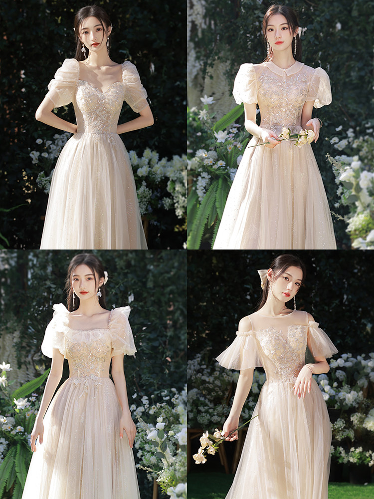 伴娘服仙气质2022新款夏季小众婚礼姐妹团礼服裙女高级感中长显瘦