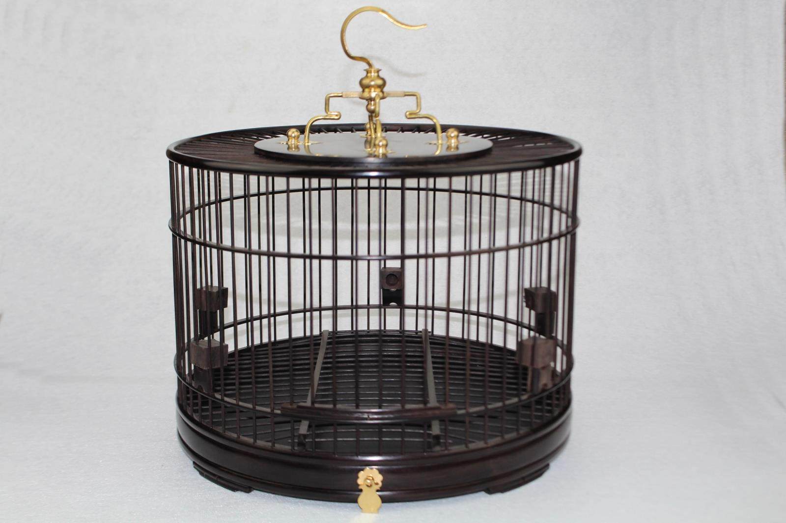 鸟笼红木红木鸟乌木活底靛颏绣眼黄雀大叶黄花梨鸟笼