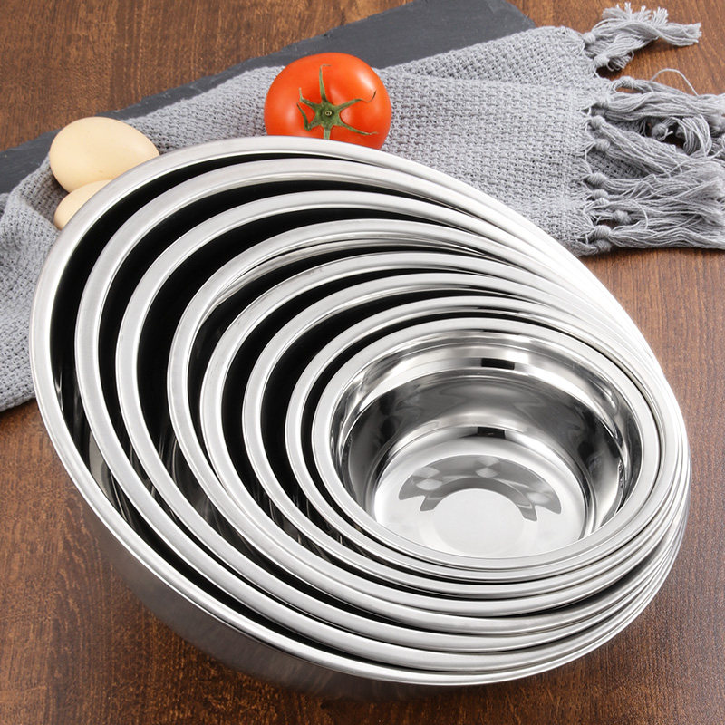不锈钢洗菜盆子小号家用厨房圆形菜盆面盆盆汤盆