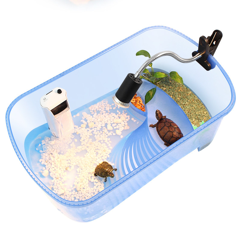 乌龟缸带别墅饲养造景专用水陆晒台房子鱼缸