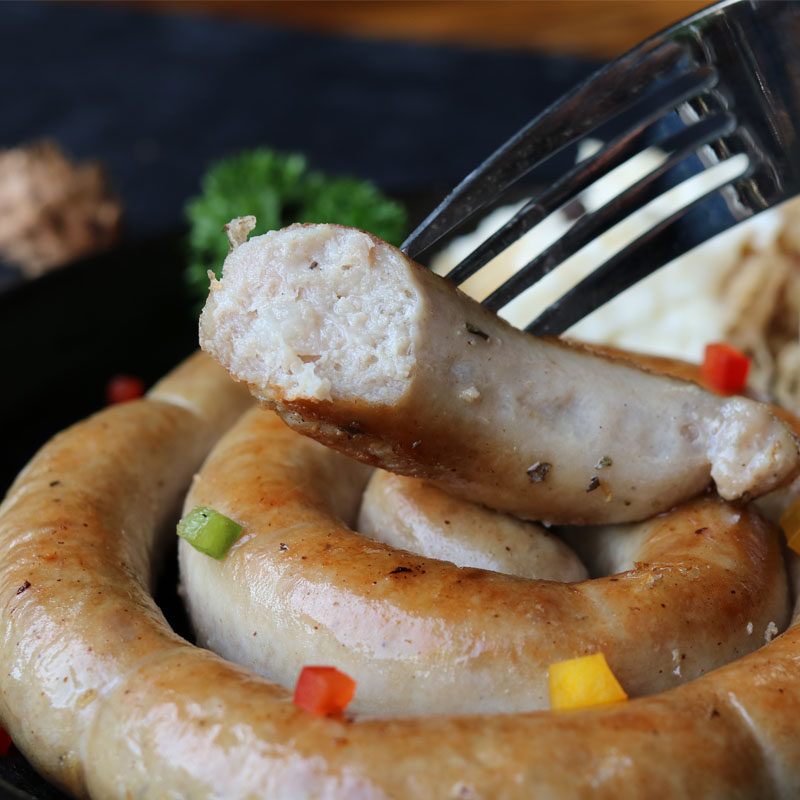 德式香肠烘焙纯肉肠无淀粉160g*5包盘肠德国烤肠冷冻烧烤猪肉煎肠