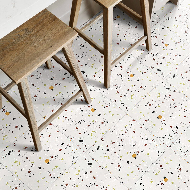 半抛彩色水磨石地砖餐厅厨房卫生间阳台仿古砖(包括文化石)