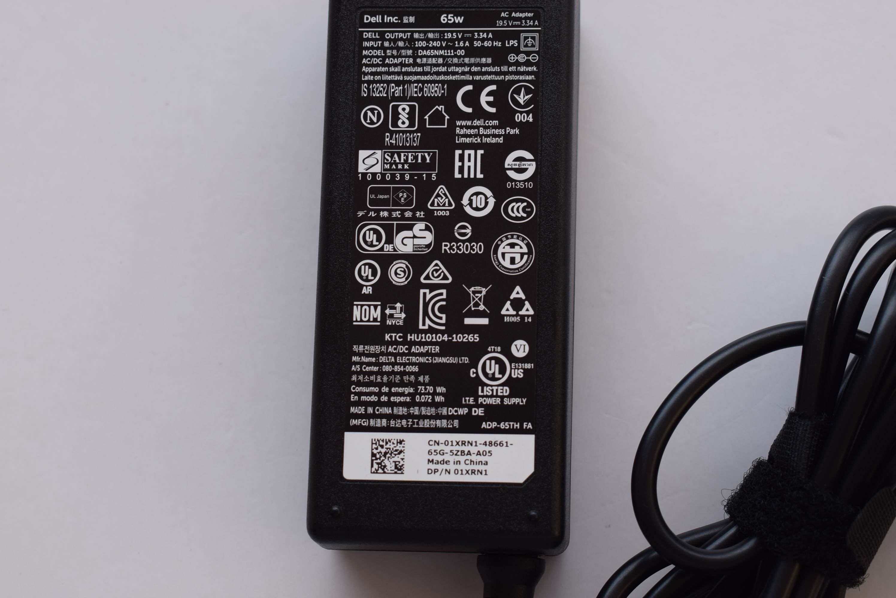 原装戴尔da65nm111-00笔记本充电器19.5v 3.34a电源适配器线 65w