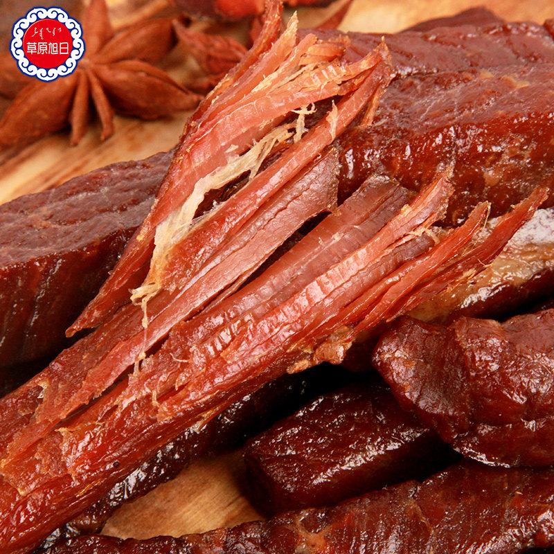 草原旭日香嫩清真软里脊牛肉干 内蒙特产手撕风干牛肉干230g 零食