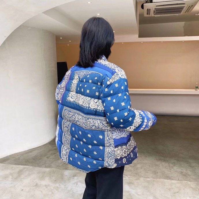 咆哮眼睛visvim腰果花做拼接vv棉服棉衣