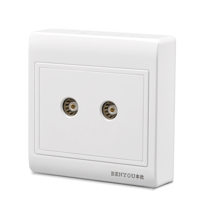 面板明装墙壁开关插座双电电视插座有线电视tv闭路电视插座