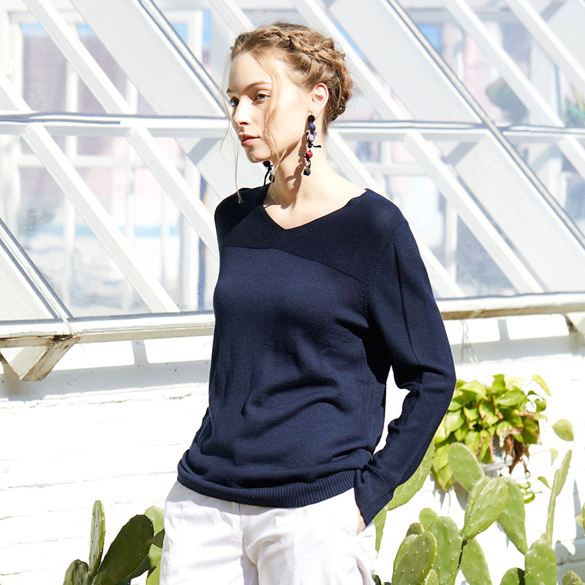 origin安瑞井女装春秋新款莱赛赛尔针织衫时尚气质毛针织衫