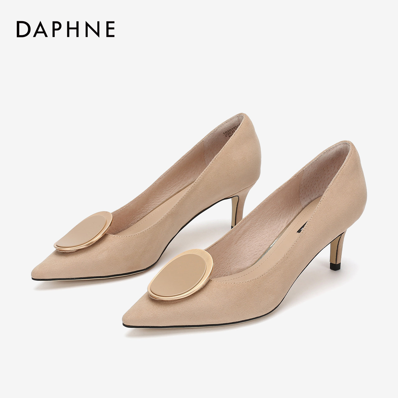 达芙妮品牌高跟鞋女细跟单2020新款黑色时尚百搭单鞋