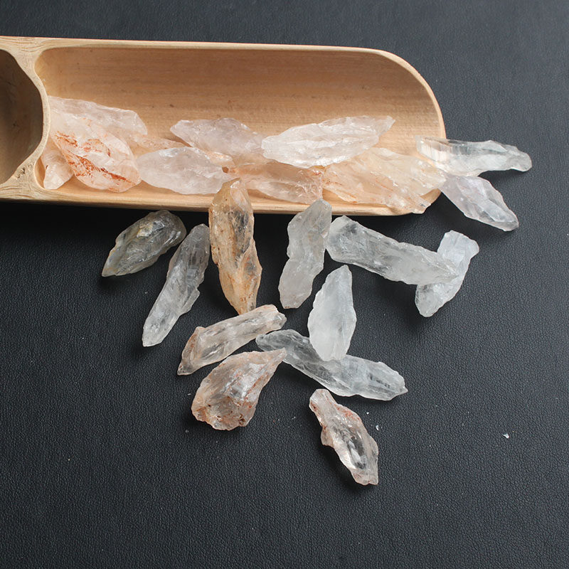 天然鱼缸多面款棱吊坠长牙牙石消磁白水晶能量奇石