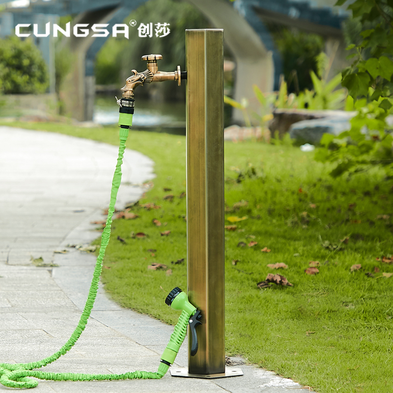 仿古户外水龙头不锈钢别墅多功能花园防冻立柱庭院洗衣机龙头