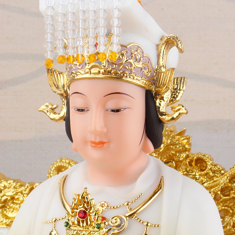 妈祖娘娘天上圣母汉白玉天后娘娘神像海神天妃湄洲家用客厅摆件
