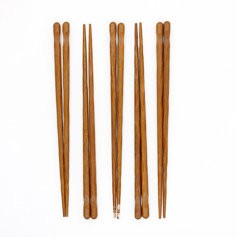 一木餐饮具料理实木家用尖嘴木制筷子原木尖头筷子