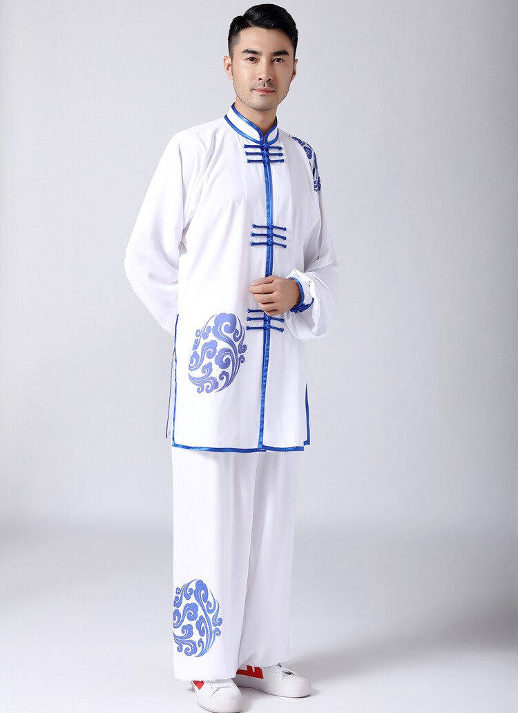 太极新款吸汗透气春夏夏秋季彩绘男款印花练功太极服